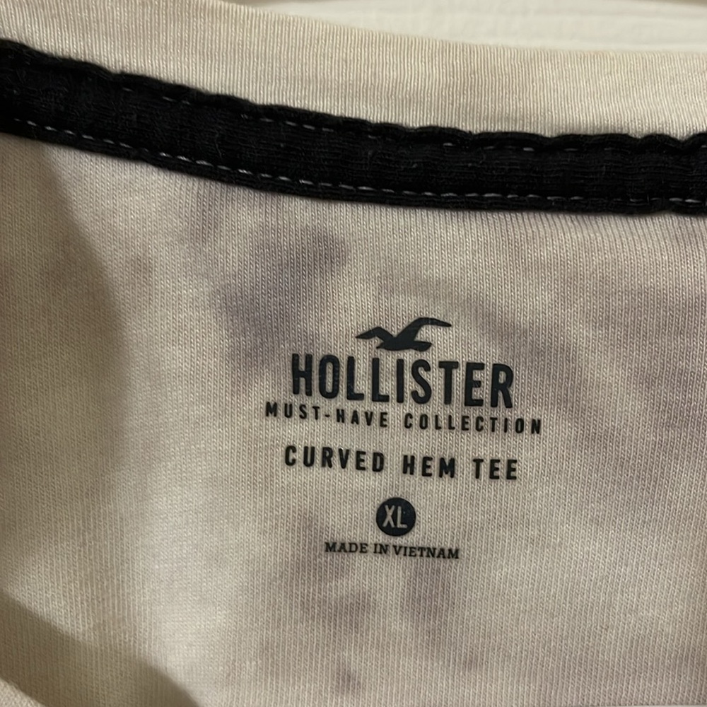 Hollister Mens Tie-dye Shirt White and Gray Purple - Picture 4 of 5
